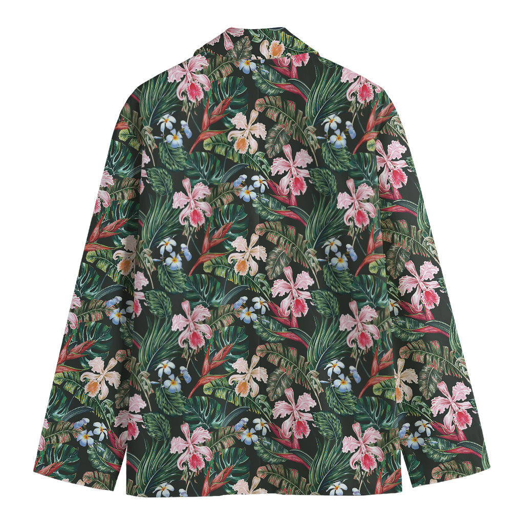Vintage Tropical Exotic Hawaiian Print Men's Cotton Blazer