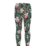 Vintage Tropical Exotic Hawaiian Print Men's leggings