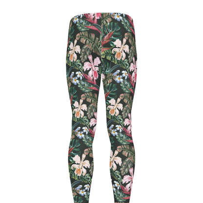 Vintage Tropical Exotic Hawaiian Print Men's leggings