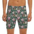 Vintage Tropical Exotic Hawaiian Print Men's Long Boxer Briefs