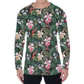 Vintage Tropical Exotic Hawaiian Print Men's Long Sleeve T-Shirt
