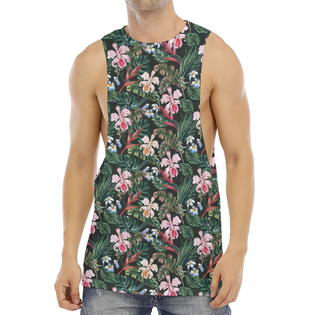 Vintage Tropical Exotic Hawaiian Print Men's Muscle Tank Top