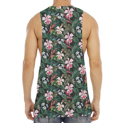 Vintage Tropical Exotic Hawaiian Print Men's Muscle Tank Top