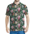 Vintage Tropical Exotic Hawaiian Print Men's Polo Shirt