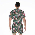 Vintage Tropical Exotic Hawaiian Print Men's Rompers