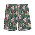Vintage Tropical Exotic Hawaiian Print Men's Athletic Shorts