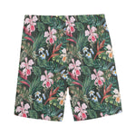 Vintage Tropical Exotic Hawaiian Print Men's Sports Shorts