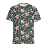 Vintage Tropical Exotic Hawaiian Print Men's Sports T-Shirt