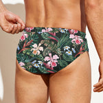 Vintage Tropical Exotic Hawaiian Print Men's Swim Briefs