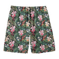 Vintage Tropical Exotic Hawaiian Print Men's Swim Trunks