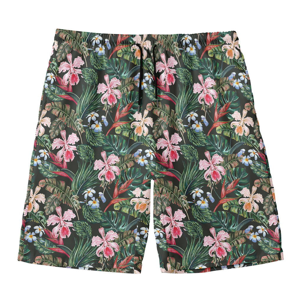 Vintage Tropical Exotic Hawaiian Print Men's Swim Trunks