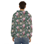 Vintage Tropical Exotic Hawaiian Print Men's Velvet Pullover Hoodie