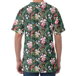 Vintage Tropical Exotic Hawaiian Print Men's Velvet T-Shirt