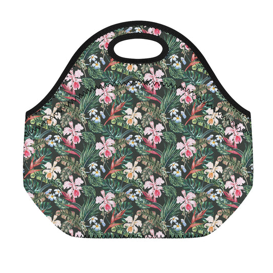 Vintage Tropical Exotic Hawaiian Print Neoprene Lunch Bag