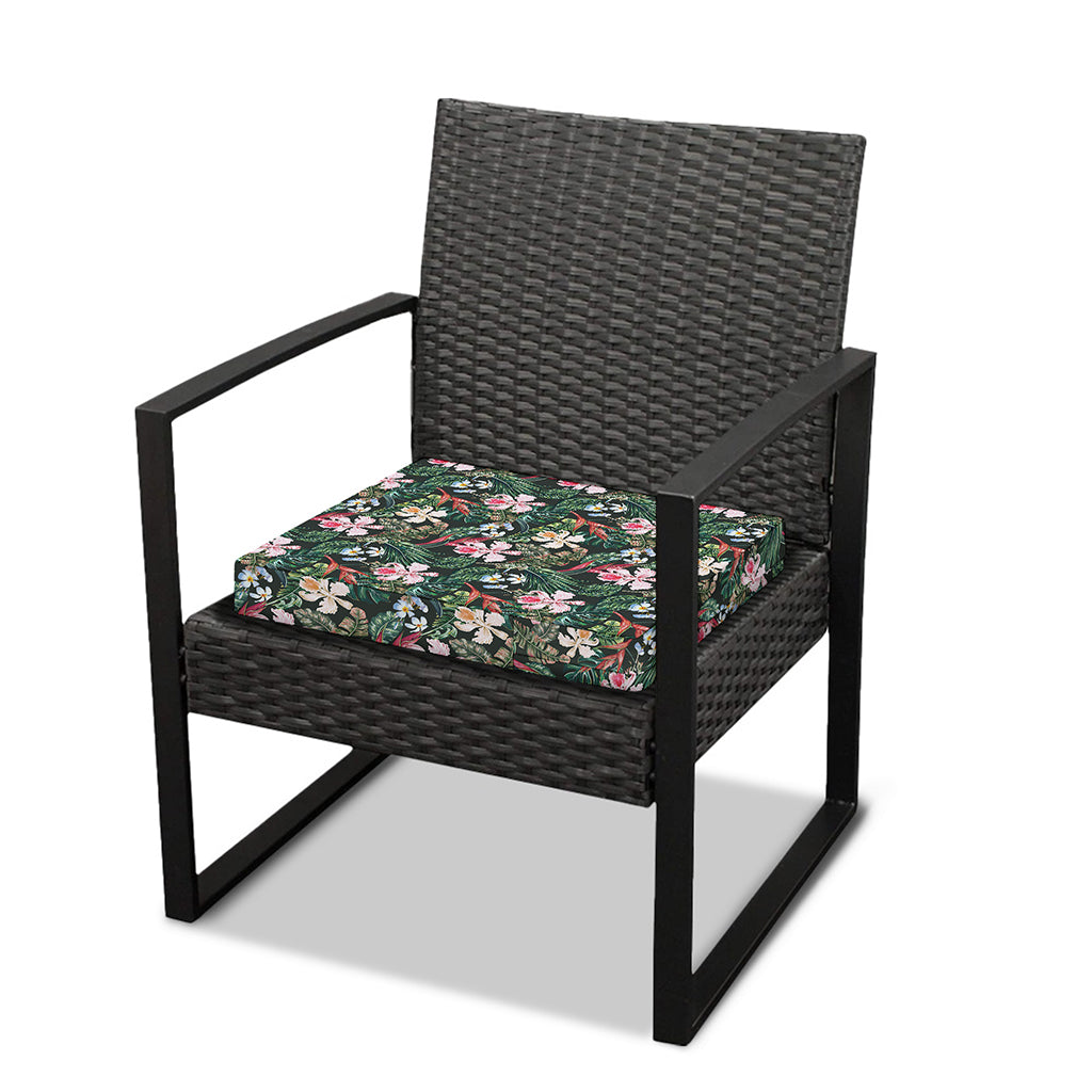 Vintage Tropical Exotic Hawaiian Print Outdoor Seat Cushion Cover