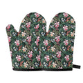 Vintage Tropical Exotic Hawaiian Print Oven Mitts