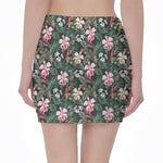 Vintage Tropical Exotic Hawaiian Print Pencil Mini Skirt