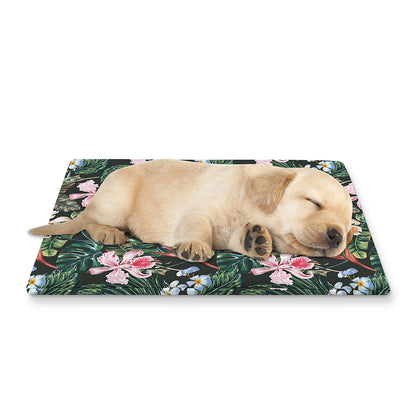 Vintage Tropical Exotic Hawaiian Print Pet Cooling Mat Cover