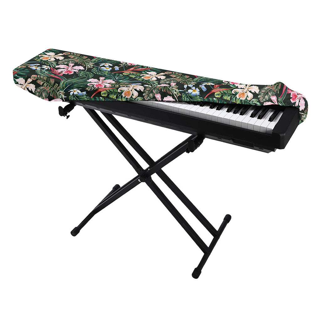 Vintage Tropical Exotic Hawaiian Print Piano Keyboard Cover