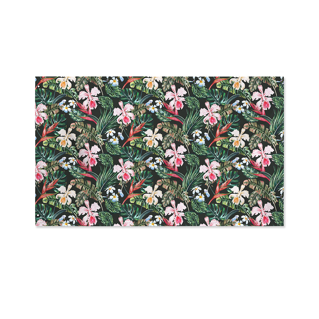 Vintage Tropical Exotic Hawaiian Print Polyester Flag