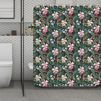 Vintage Tropical Exotic Hawaiian Print Polyester Shower Curtain