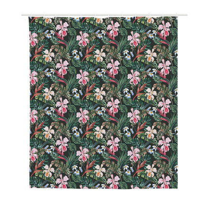Vintage Tropical Exotic Hawaiian Print Polyester Shower Curtain