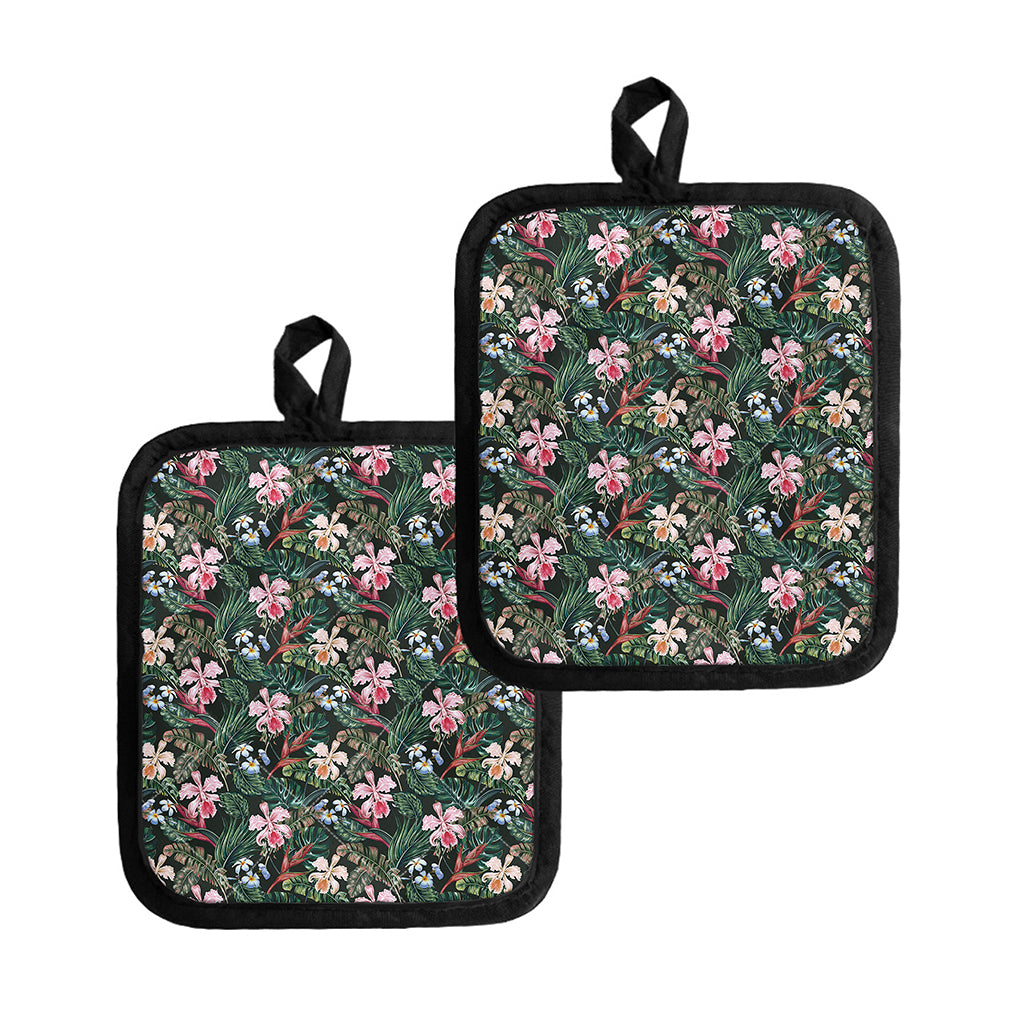 Vintage Tropical Exotic Hawaiian Print Pot Holders