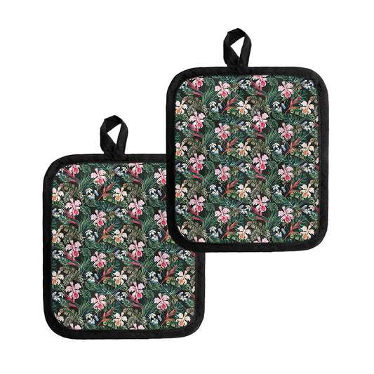 Vintage Tropical Exotic Hawaiian Print Pot Holders