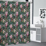 Vintage Tropical Exotic Hawaiian Print Premium Shower Curtain