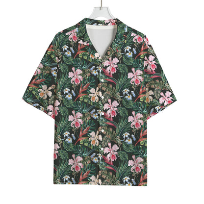 Vintage Tropical Exotic Hawaiian Print Rayon Hawaiian Shirt
