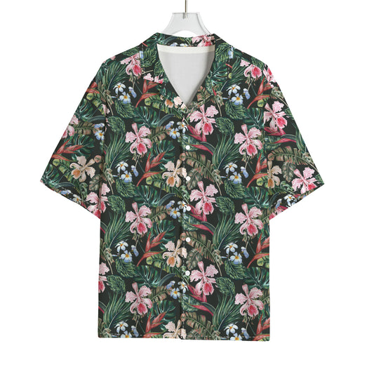 Vintage Tropical Exotic Hawaiian Print Rayon Hawaiian Shirt