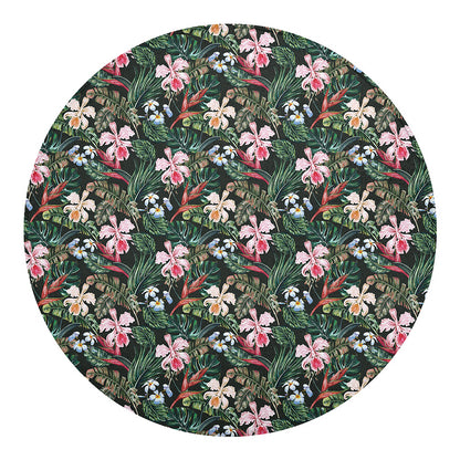 Vintage Tropical Exotic Hawaiian Print Round Blanket
