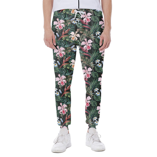 Vintage Tropical Exotic Hawaiian Print Scuba Joggers