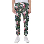 Vintage Tropical Exotic Hawaiian Print Scuba Joggers