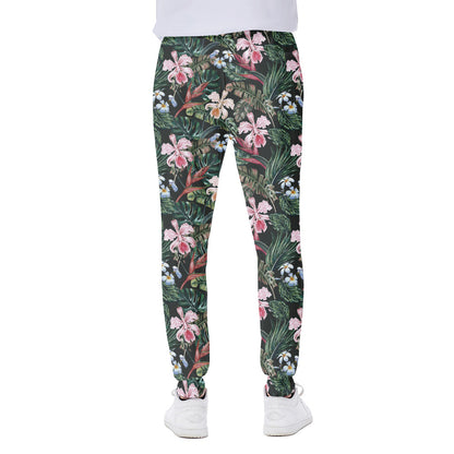 Vintage Tropical Exotic Hawaiian Print Scuba Joggers