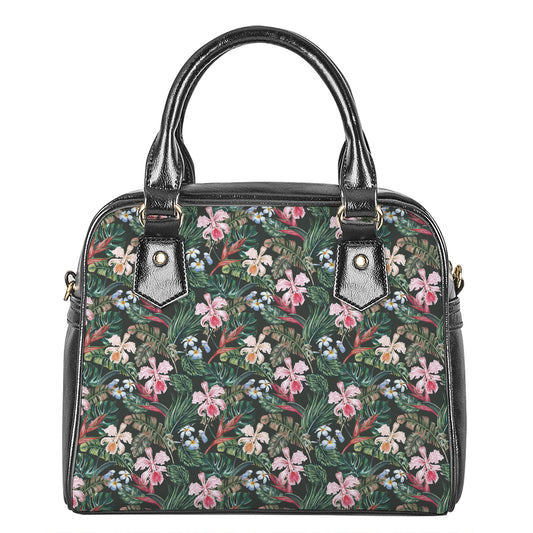 Vintage Tropical Exotic Hawaiian Print Shoulder Handbag