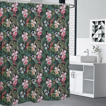 Vintage Tropical Exotic Hawaiian Print Shower Curtain