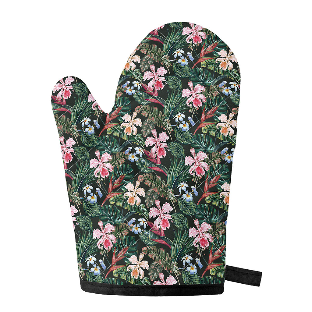 Vintage Tropical Exotic Hawaiian Print Single Oven Mitt