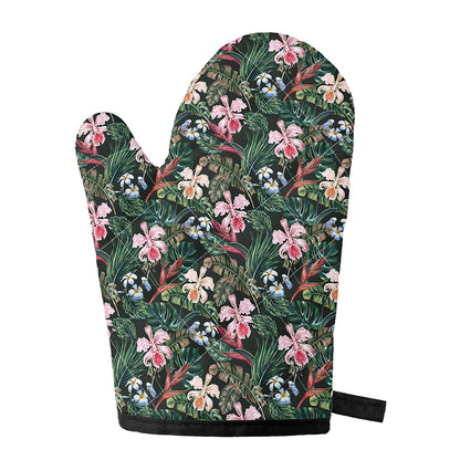 Vintage Tropical Exotic Hawaiian Print Single Oven Mitt