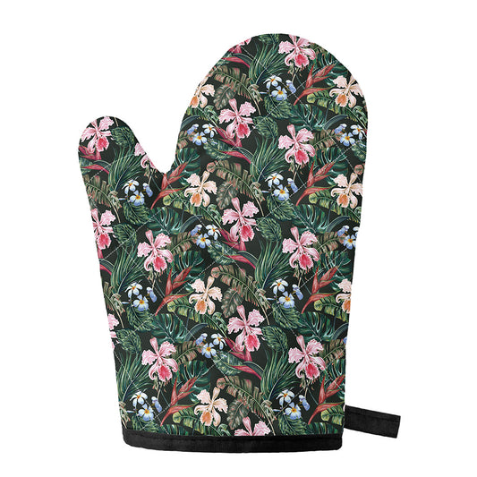 Vintage Tropical Exotic Hawaiian Print Single Oven Mitt
