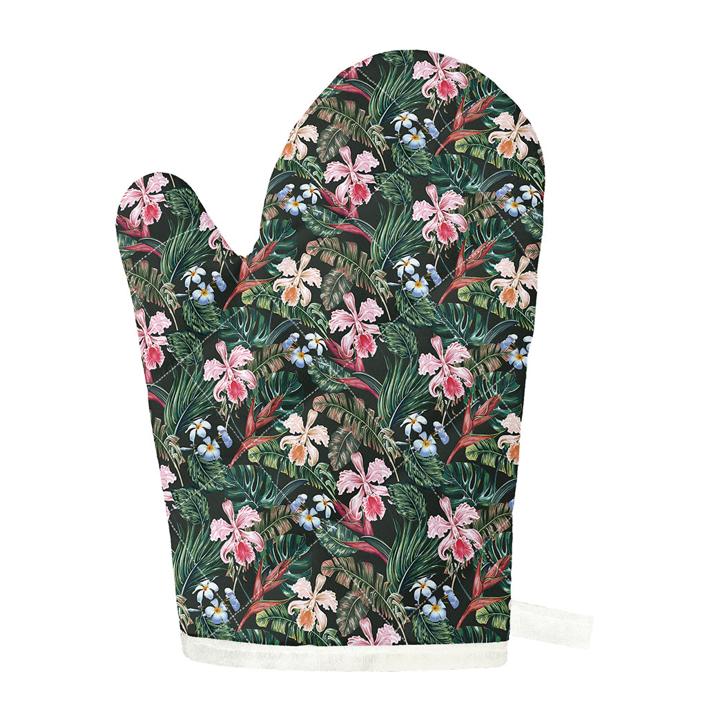 Vintage Tropical Exotic Hawaiian Print Single Oven Mitt