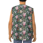 Vintage Tropical Exotic Hawaiian Print Sleeveless Baseball Jersey
