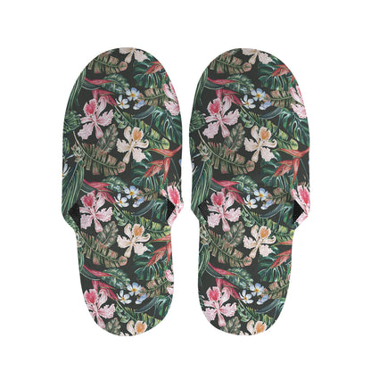 Vintage Tropical Exotic Hawaiian Print Slippers