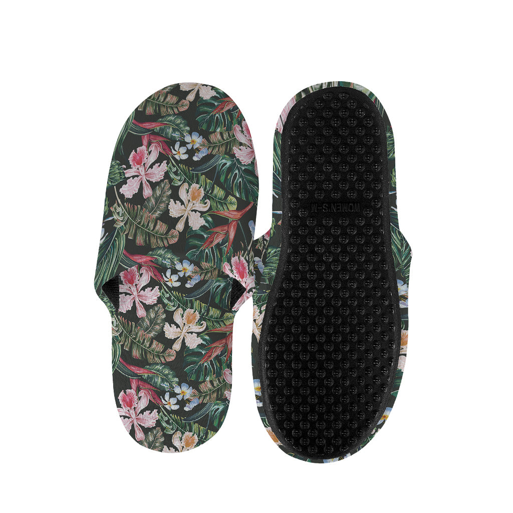 Vintage Tropical Exotic Hawaiian Print Slippers