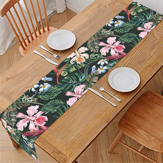 Vintage Tropical Exotic Hawaiian Print Table Runner