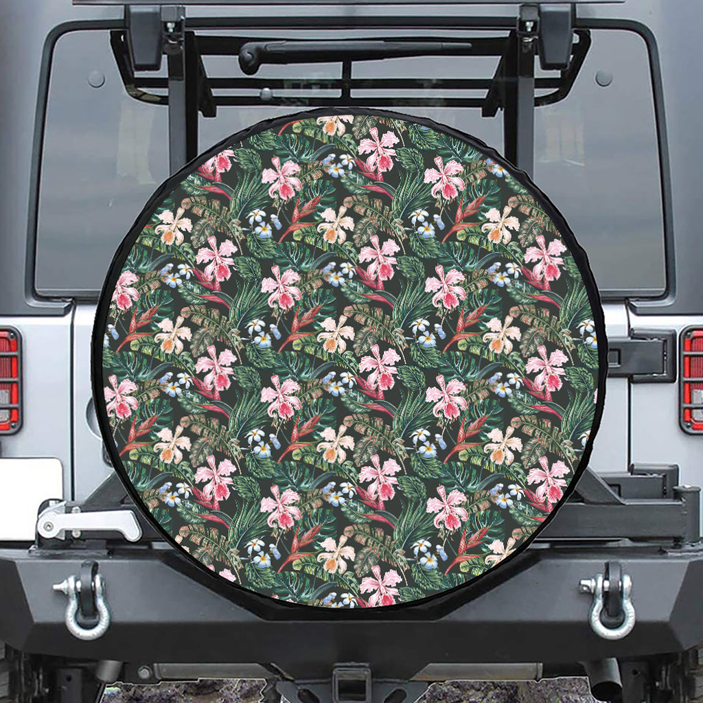 Vintage Tropical Exotic Hawaiian Print Tire Cover