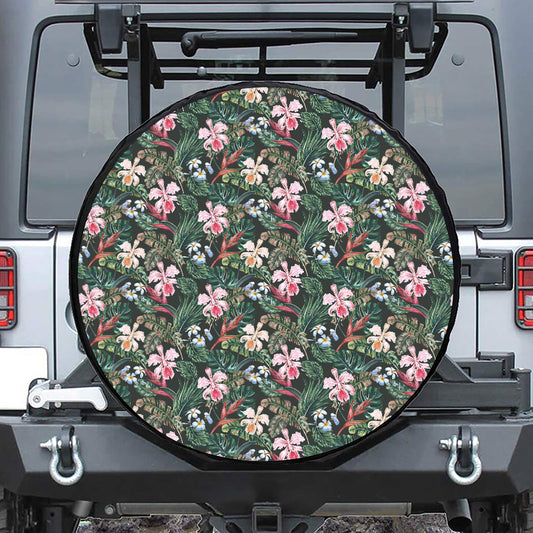 Vintage Tropical Exotic Hawaiian Print Tire Cover
