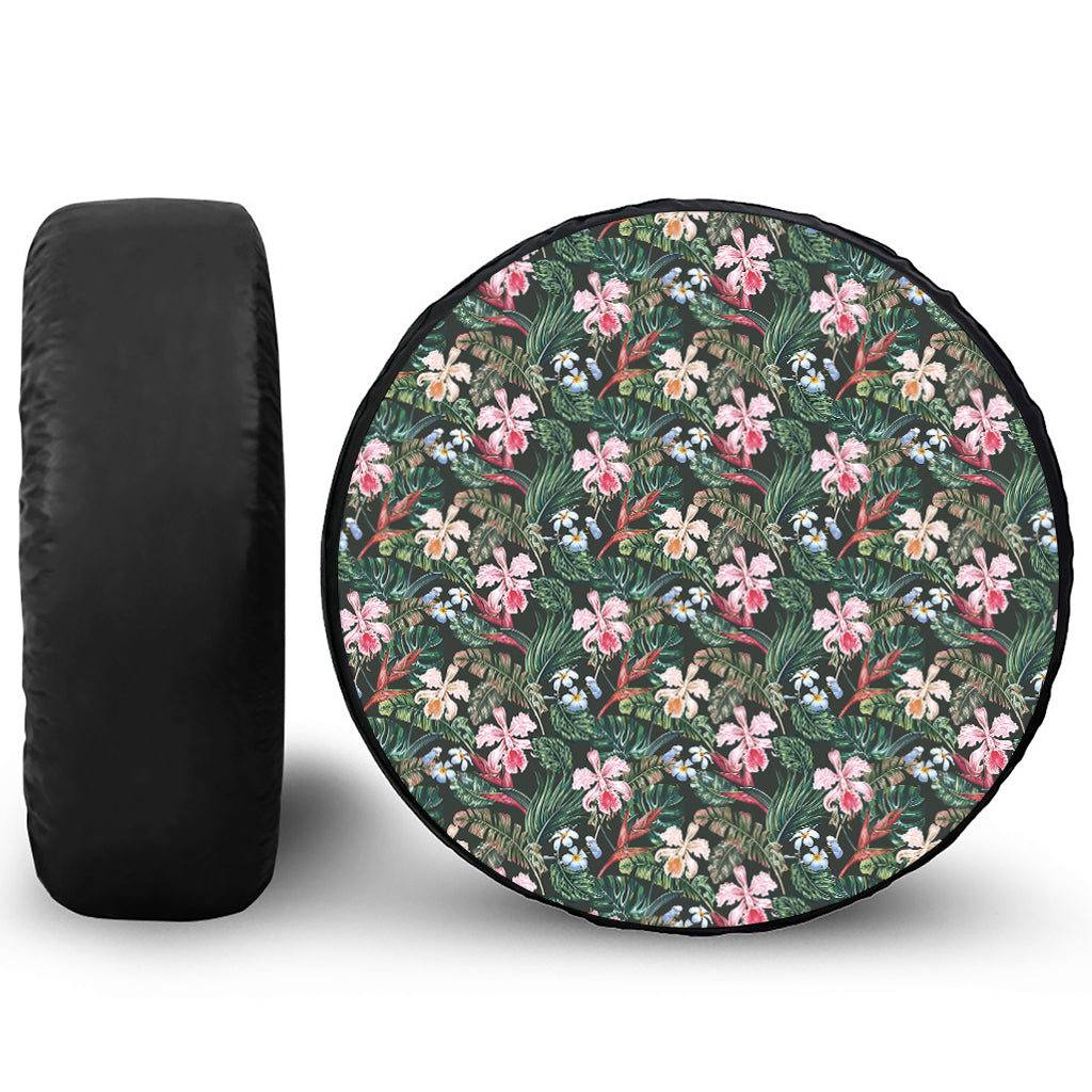 Vintage Tropical Exotic Hawaiian Print Tire Cover