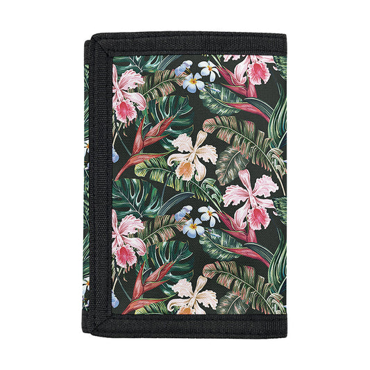 Vintage Tropical Exotic Hawaiian Print Trifold Wallet