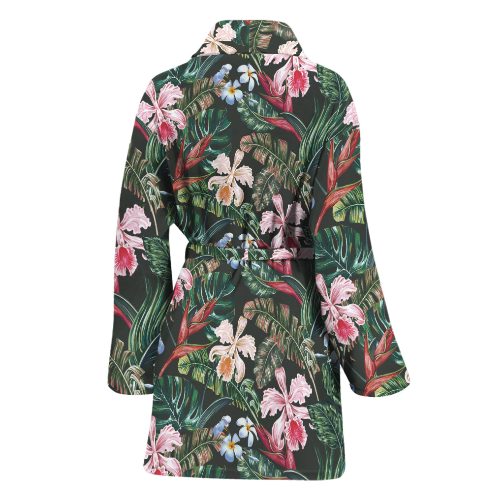 Vintage Tropical Exotic Hawaiian Print Women's Bathrobe